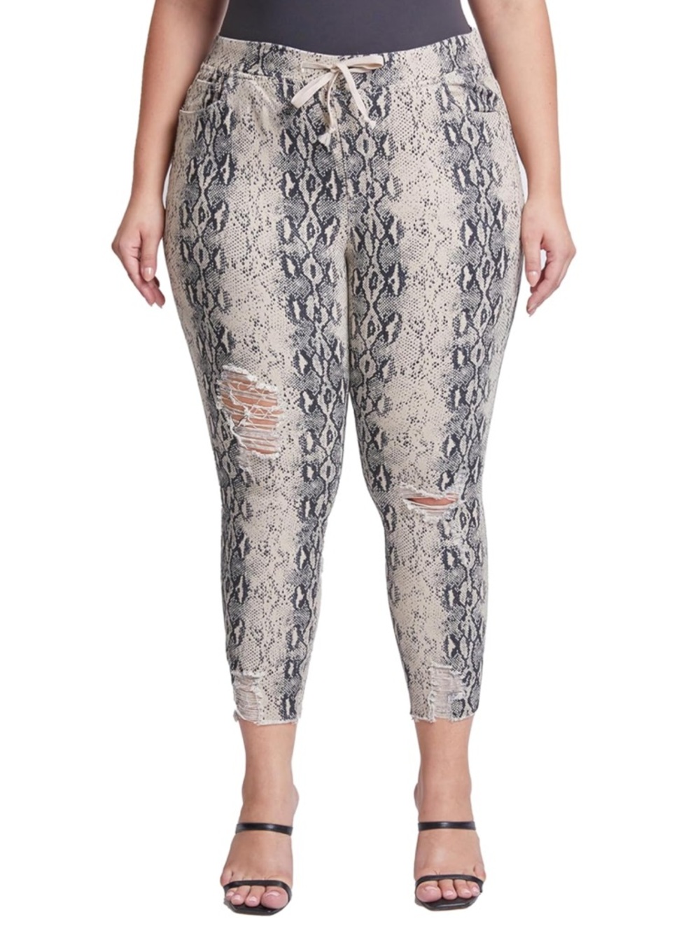YMI Women's YMI Jeans Women's Plus Ankle Jogger 872ts Taupe Snake. Size 2X